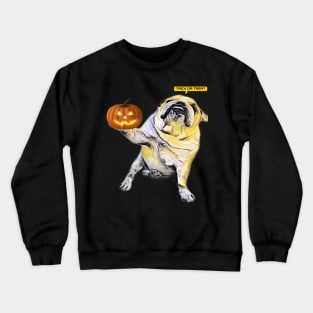 Charming English bulldog going Halloween trick or treat Crewneck Sweatshirt